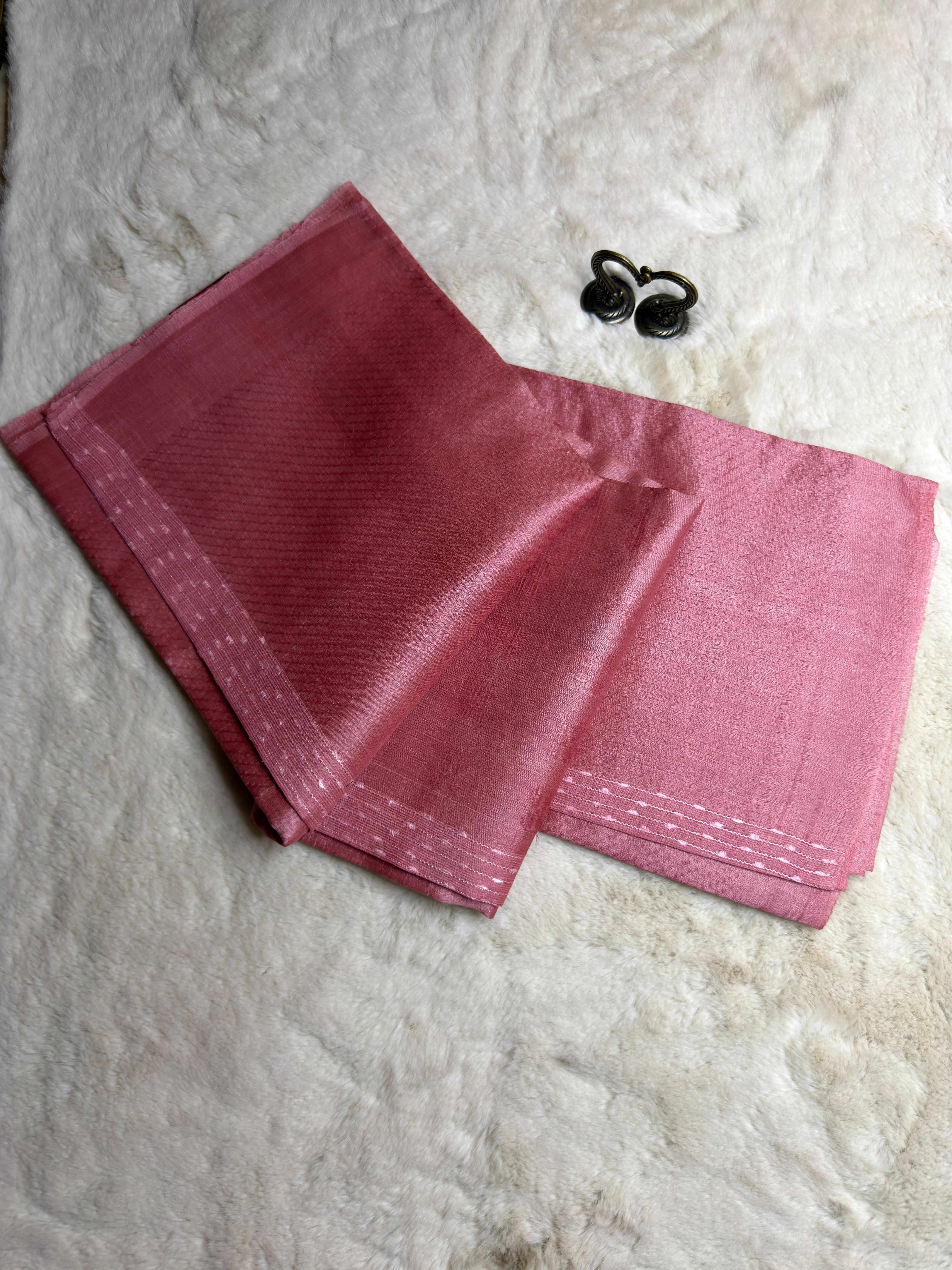Thread Border Plain Tussar Silk Saree