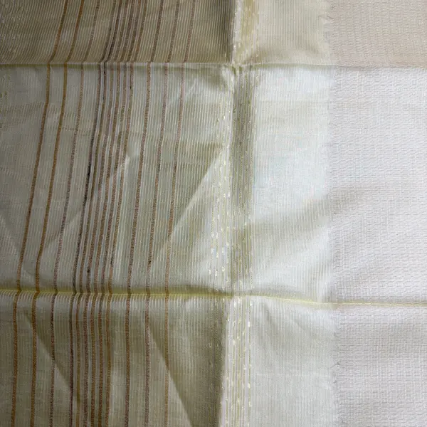 Lemon Yellow Plain Tussar Silk Saree