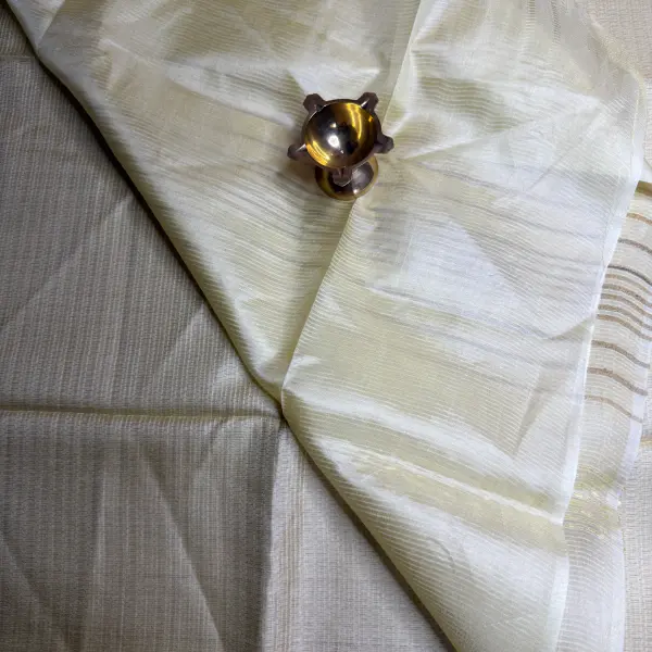 Lemon Yellow Plain Tussar Silk Saree