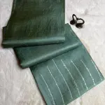 Military Green With Sequin work in the border Tussar silk Saree