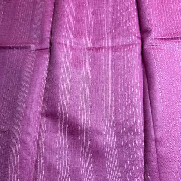 Rose Pink Plain Tussar Silk Saree