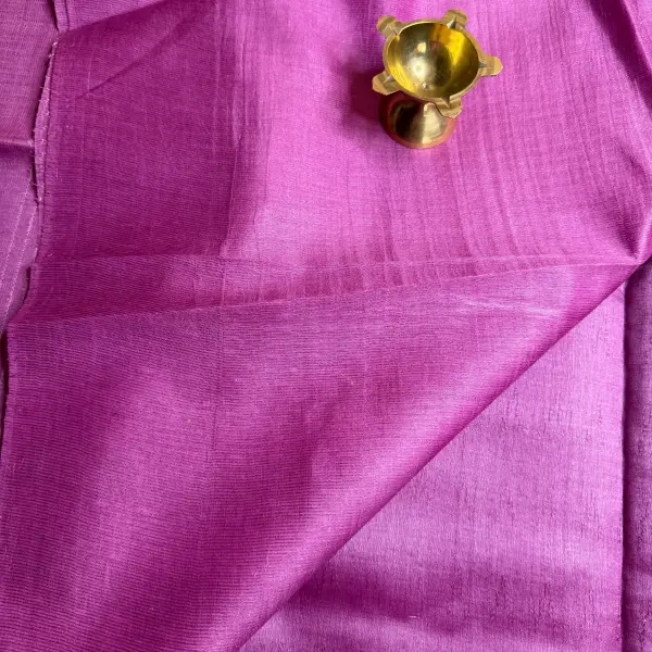 Rose Pink Plain Tussar Silk Saree