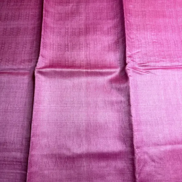 Rose Pink Plain Tussar Silk Saree
