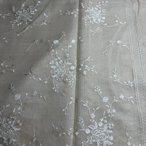 Cream Thread Work Kota Cotton Saree