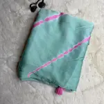 Patel Sea Green & Pink Tie & Dye Pure Modal Saree