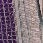 Semi Banaras Saree with Silver Zari Woven Border, Pallu, and Bandhani Print Body