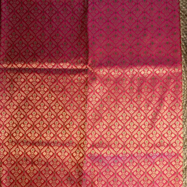 Cherry red all over jaal pattern with flower motifs pure kathan Silk Saree