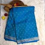 Blue small motifs benaras saree