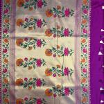 Rani pink with meenakari border benaras saree