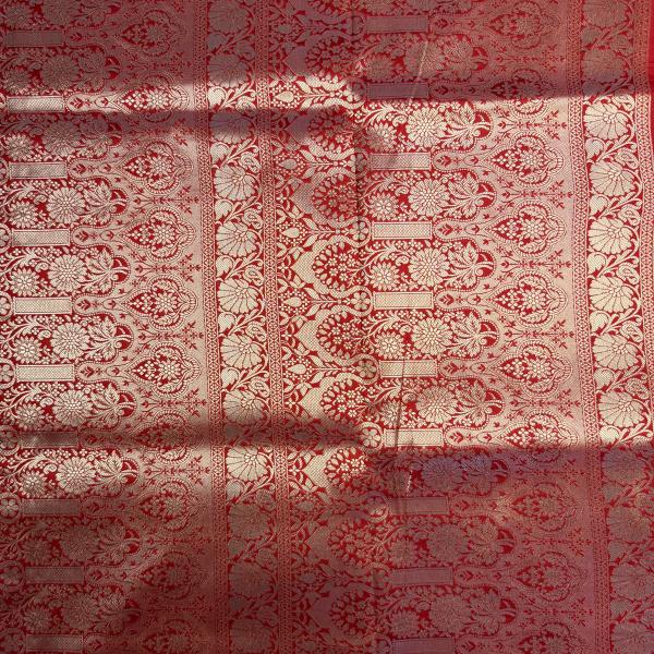 Orange & Red with buttas benaras saree