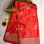 Orange with buttas benaras saree