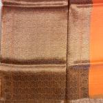 Orange pure kora organza saree