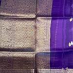 Deep Purple with gold & silver buttas pure kora organza saree