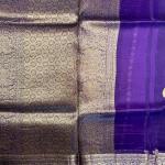 Deep Purple with gold & silver buttas pure kora organza saree