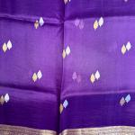 Deep Purple with gold & silver buttas pure kora organza saree