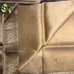 Beige pure kora organza saree