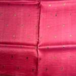 Pink with sky blue border pure kora organza saree