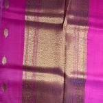 Rani Pink pure kora organza saree