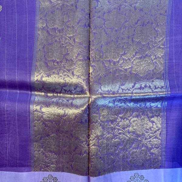Purple and lavender combination pure kora organza saree