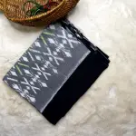 Black & Grey Ikkat pattern cotton saree