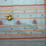 Sky Blue & maroon dhaniakali cotton saree