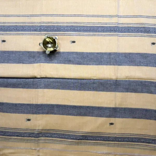 Beige with black buttas dhaniakali cotton saree