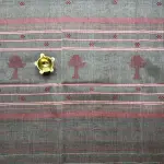 Grey & Red traditional dhaniakali cotton saree