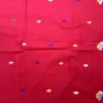 Red jamdhani work cotton saree