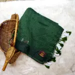 Dark Green sequin work cotton saree