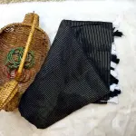 Black sequin work cotton saree