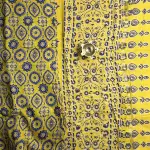 Yellow handpaint pure cotton saree