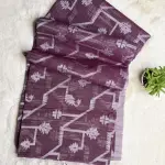 Maroon jaal pattern cotton saree
