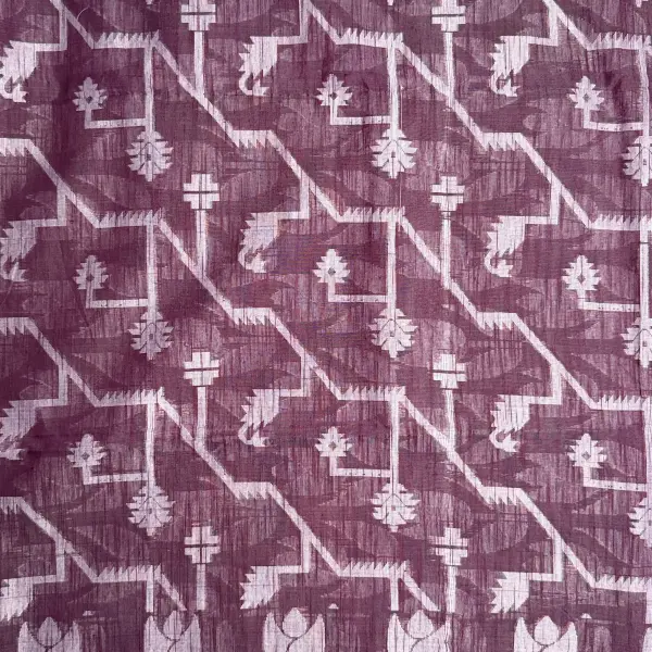 Maroon jaal pattern cotton saree