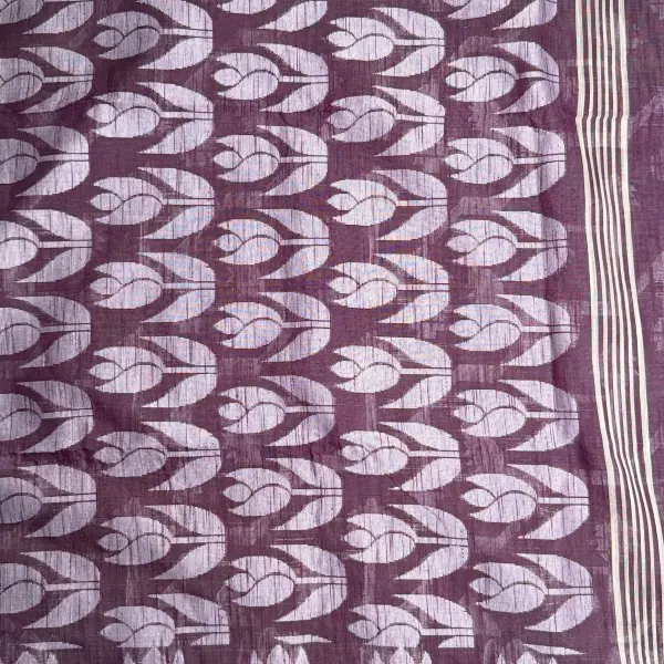 Maroon jaal pattern cotton saree