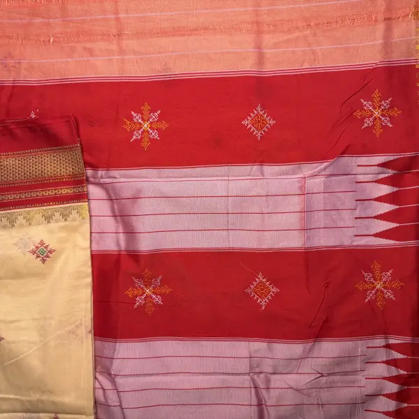 Ilakal Beige Kasuthi work saree