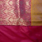 Red WIth Yellow border Benaras Semi Silk Saree