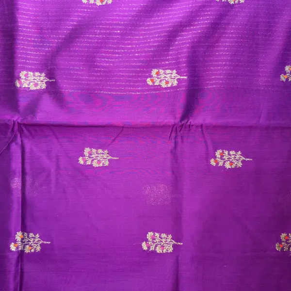 Wine With Small buttas Cotton Silk Saree