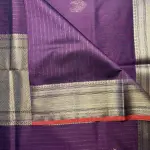 Wine With Floral Pattern Cotton Silk Saree