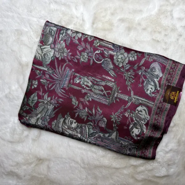 Maroon Soft Gajji Silk Saree