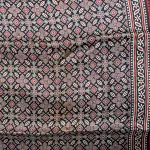 Chocolate Brown Ajrak Print Satin Modal Saree