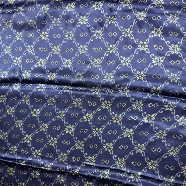 Ink Blue Ajrak Print Modal Silk Saree