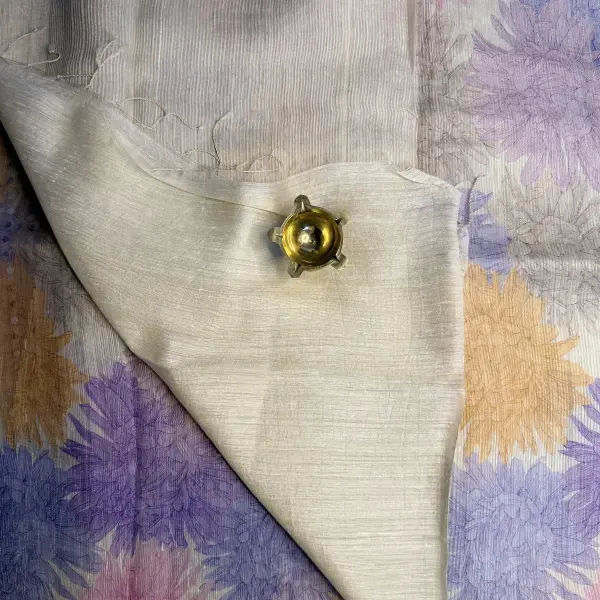 Multicolour floral pattern with sequin work Tussar Silk Saree