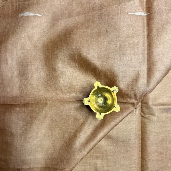 Beige Body With knot work Pure Tussar Silk Saree