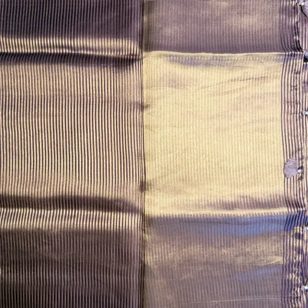 Chocolate Brown with stripes Organza Saree