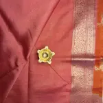 Orange with Pink Lehariya Pattern Chiniya Silk Saree