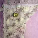 Lavender Scallop border with Floral Pattern Organza Saree