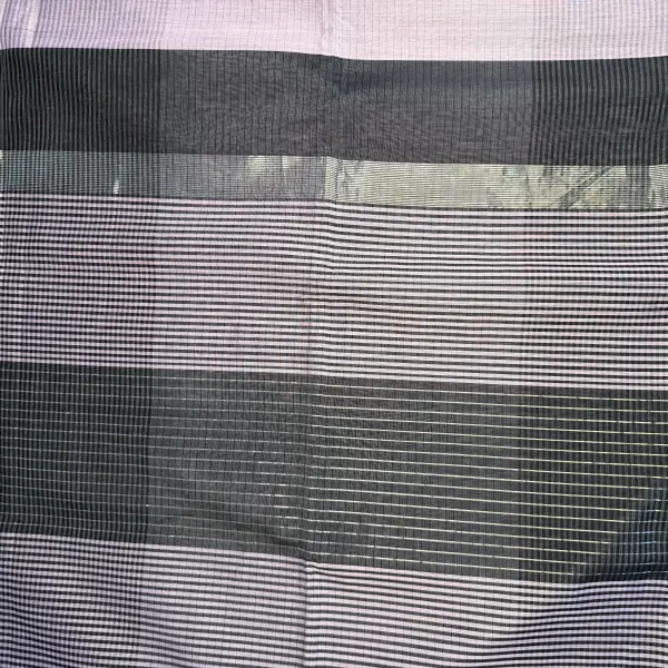 Rose Pink with Black Maheshwari Silk Cotton Saree