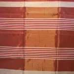 White & Red Microchecks Maheshwari Silk Cotton Saree