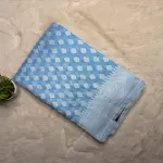 Blue silver buttas fancy Saree