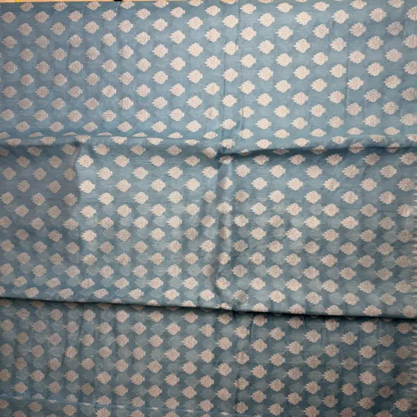 Blue silver buttas fancy Saree